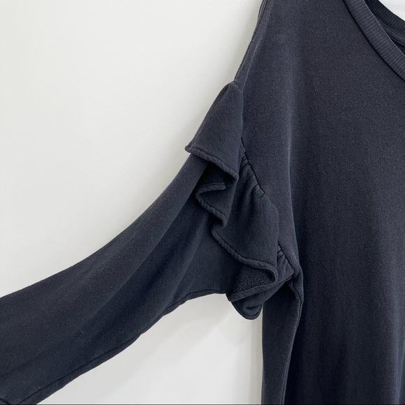 NWT Current Elliott The Ruffle Knit Dress Washed Black size 8 (large) - Picture 7 of 13
